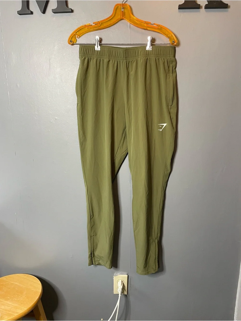 GynShark Olive Green Women's performance Joggers zipper detail size medium‎